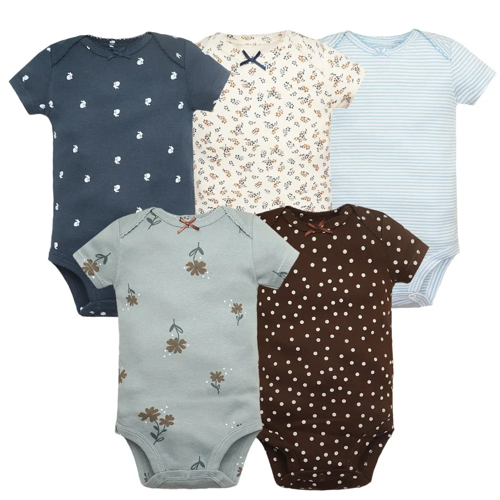 5PCS Baby Boys Girls Bodysuits Cotton Short Sleeves Kids Clothes 6-24 Month Newborn Baby Clothing  Jumpsuit