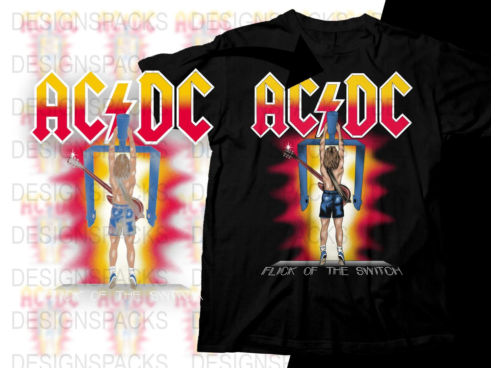 AC/DC Rock Band Classic Album Cover Png Digital Download