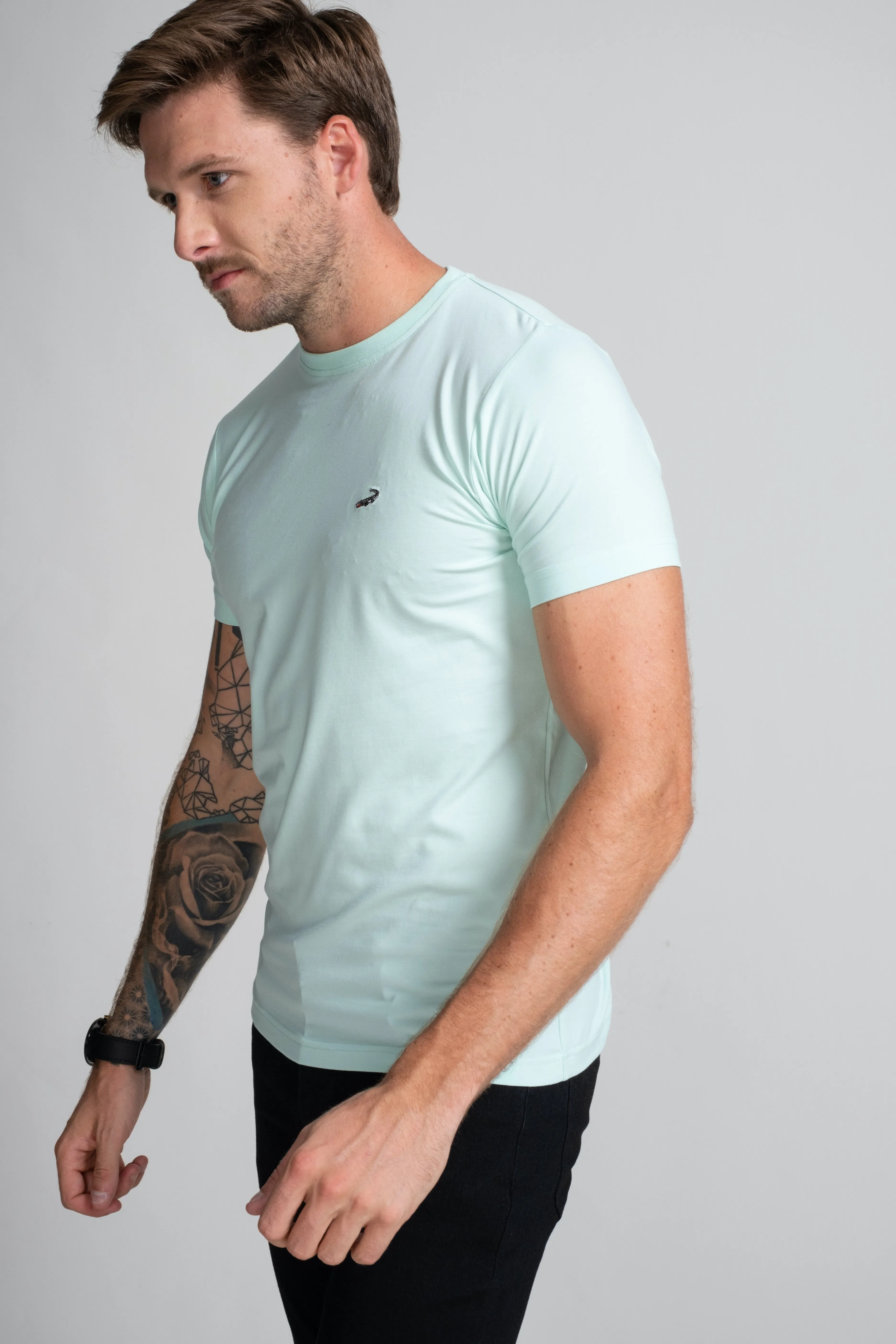 Action Fit Short sleeves-CasualCrew Neck - Mist Green