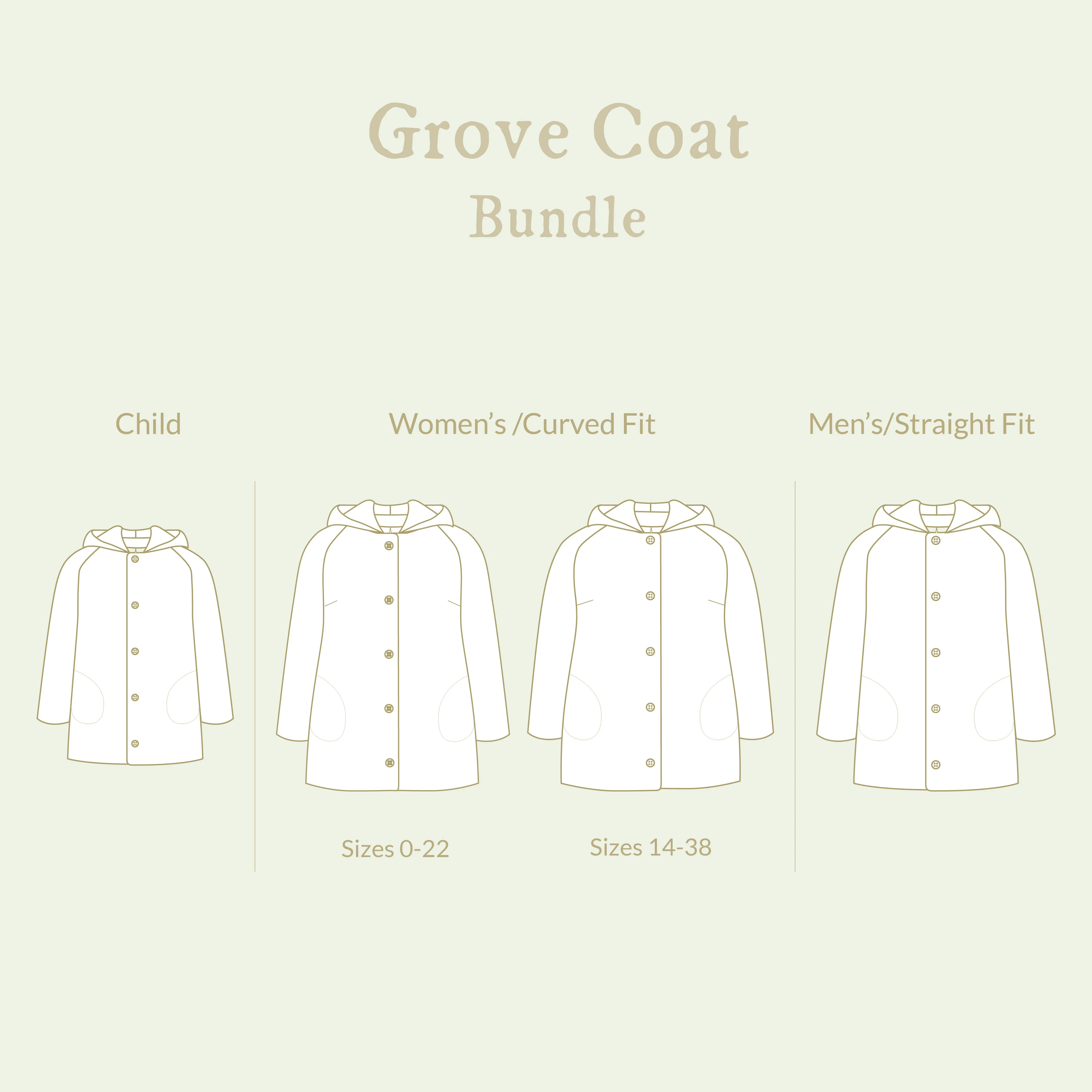 BUNDLE - Grove Coat Sewing Patterns - Family