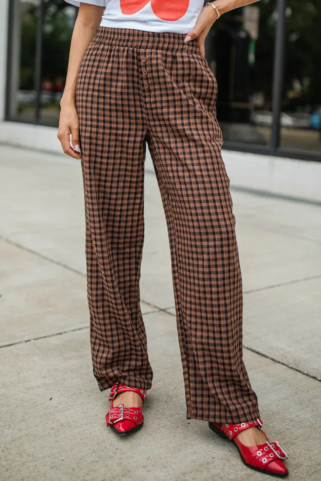 Daydreamer Brown and Black Plaid Boxer Pants FINAL SALE