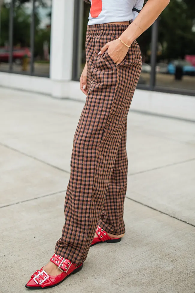 Daydreamer Brown and Black Plaid Boxer Pants FINAL SALE