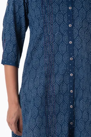 Dharan "Diya Kurta" Indigo Block Printed Kurta