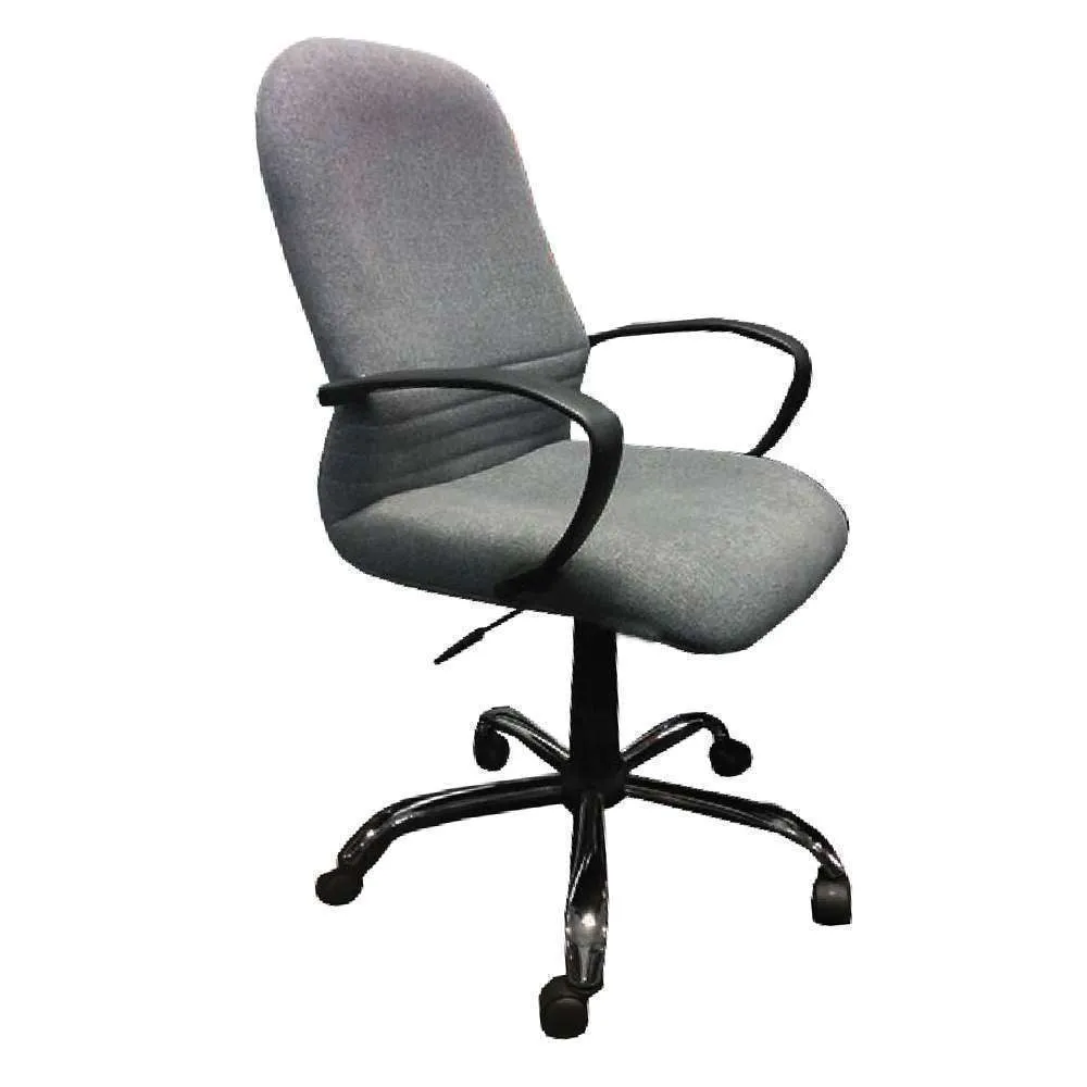 GDS Mid Back Chair Silver Black Chrome Base (120kg Max)