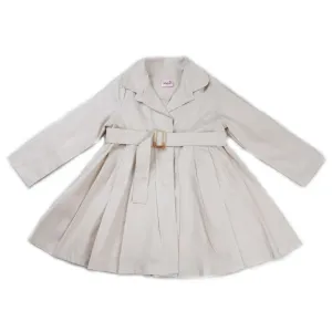 Girls Ivory Crease Wind-Resistant Belted Coat S (9-24M)-XL (6-8)