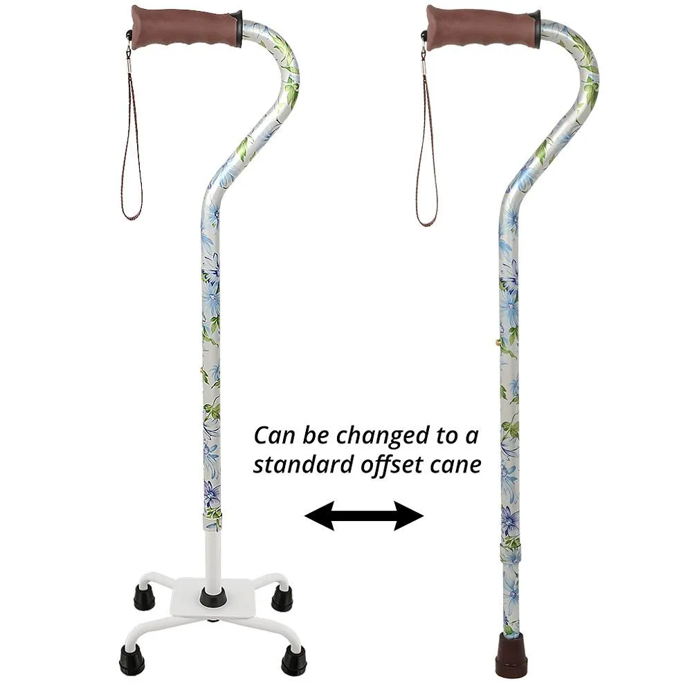 Heavenly Gardens: Supportive Quad Base Cane - Comfort Grip