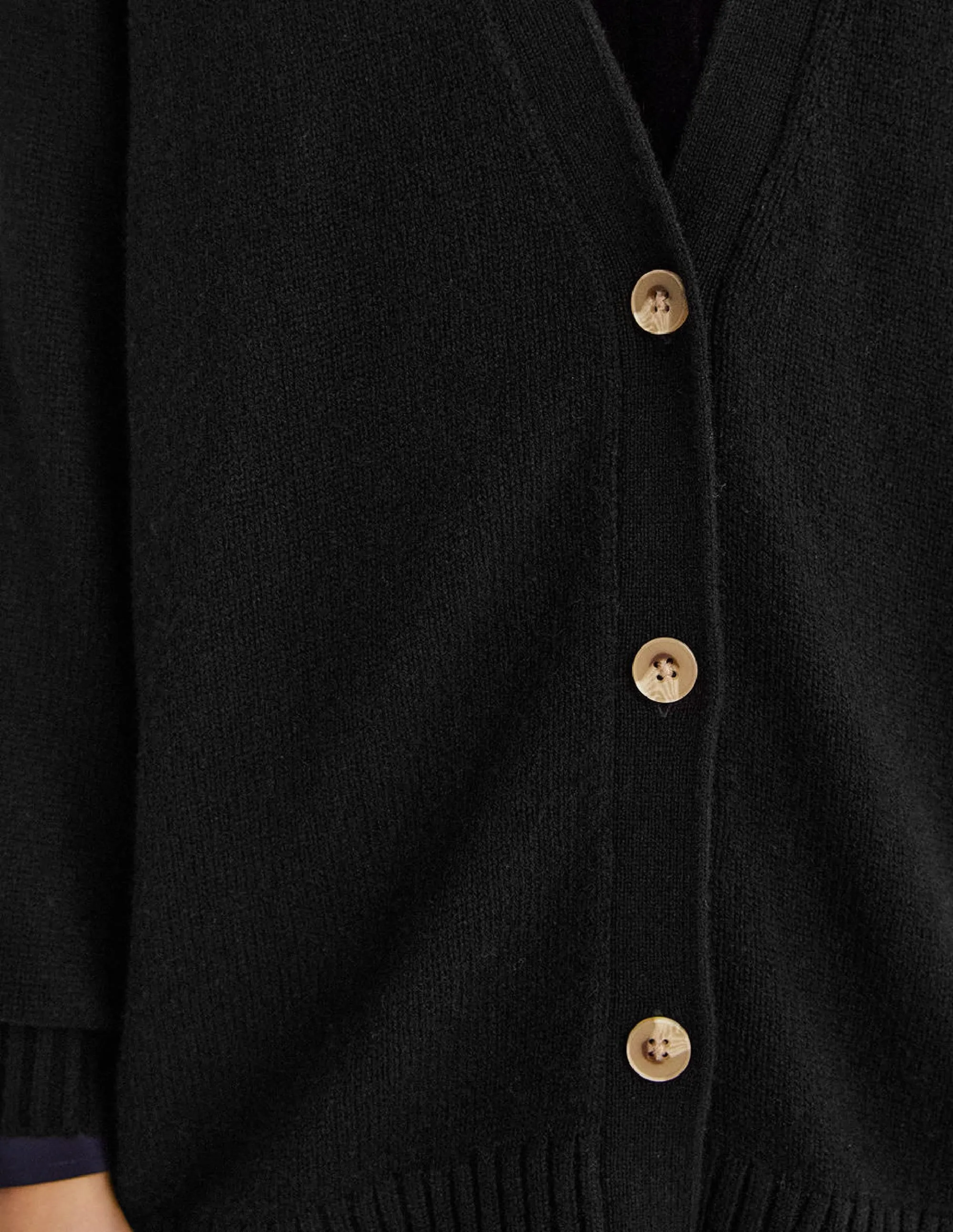 Long Cashmere Cardigan-Black