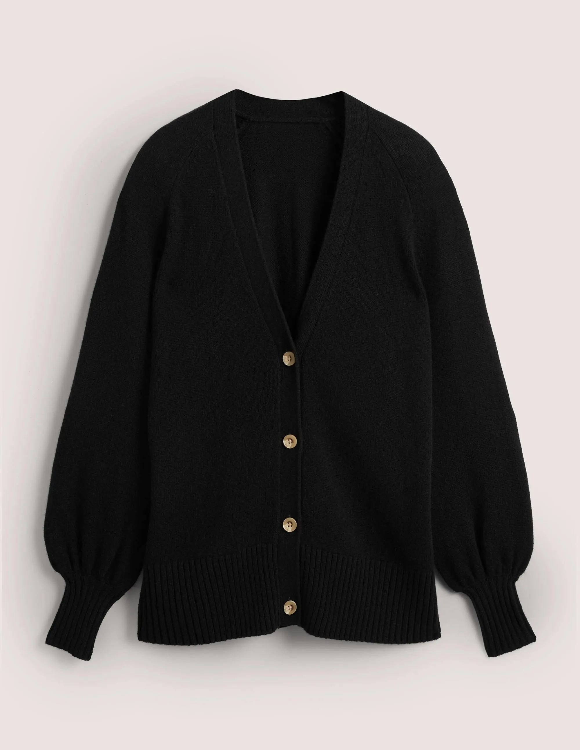 Long Cashmere Cardigan-Black