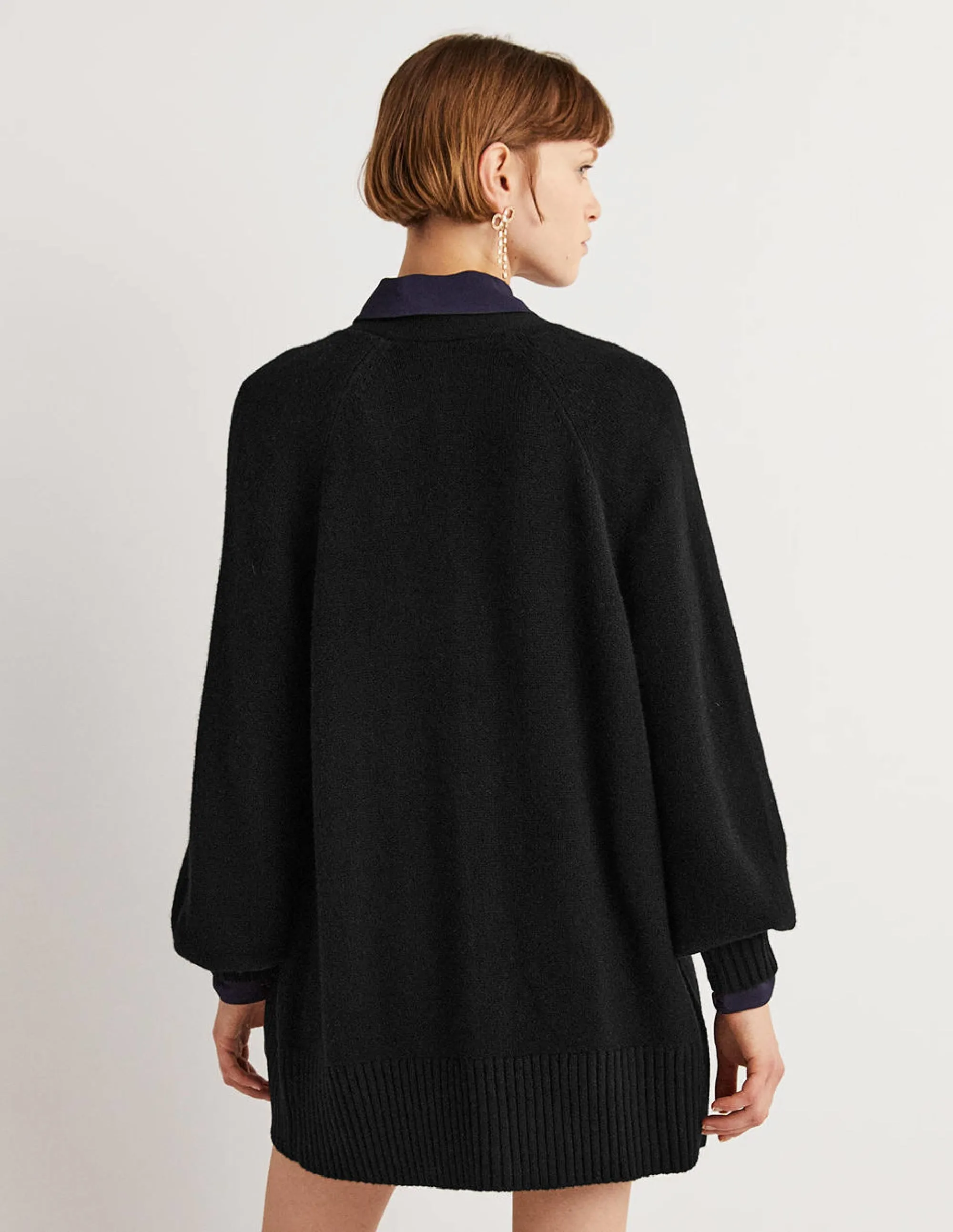 Long Cashmere Cardigan-Black