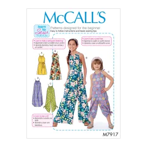 M7917 Children's and Girl's Romper, Jumpsuit and Belt