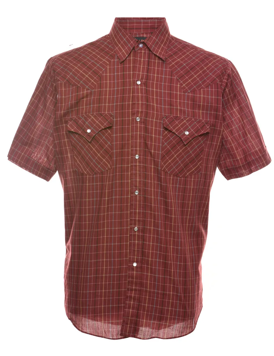 Maroon Classic Checked Shirt - M