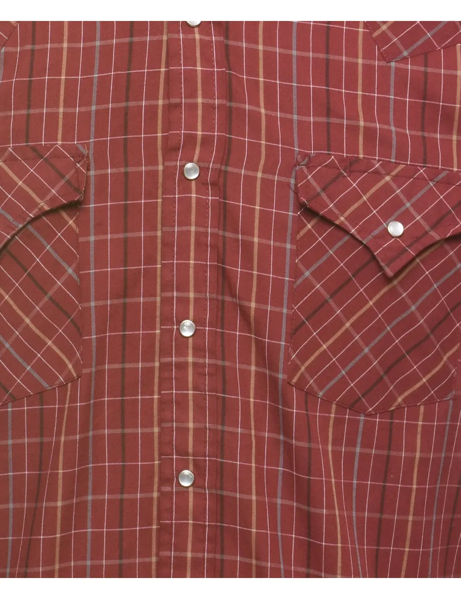 Maroon Classic Checked Shirt - M