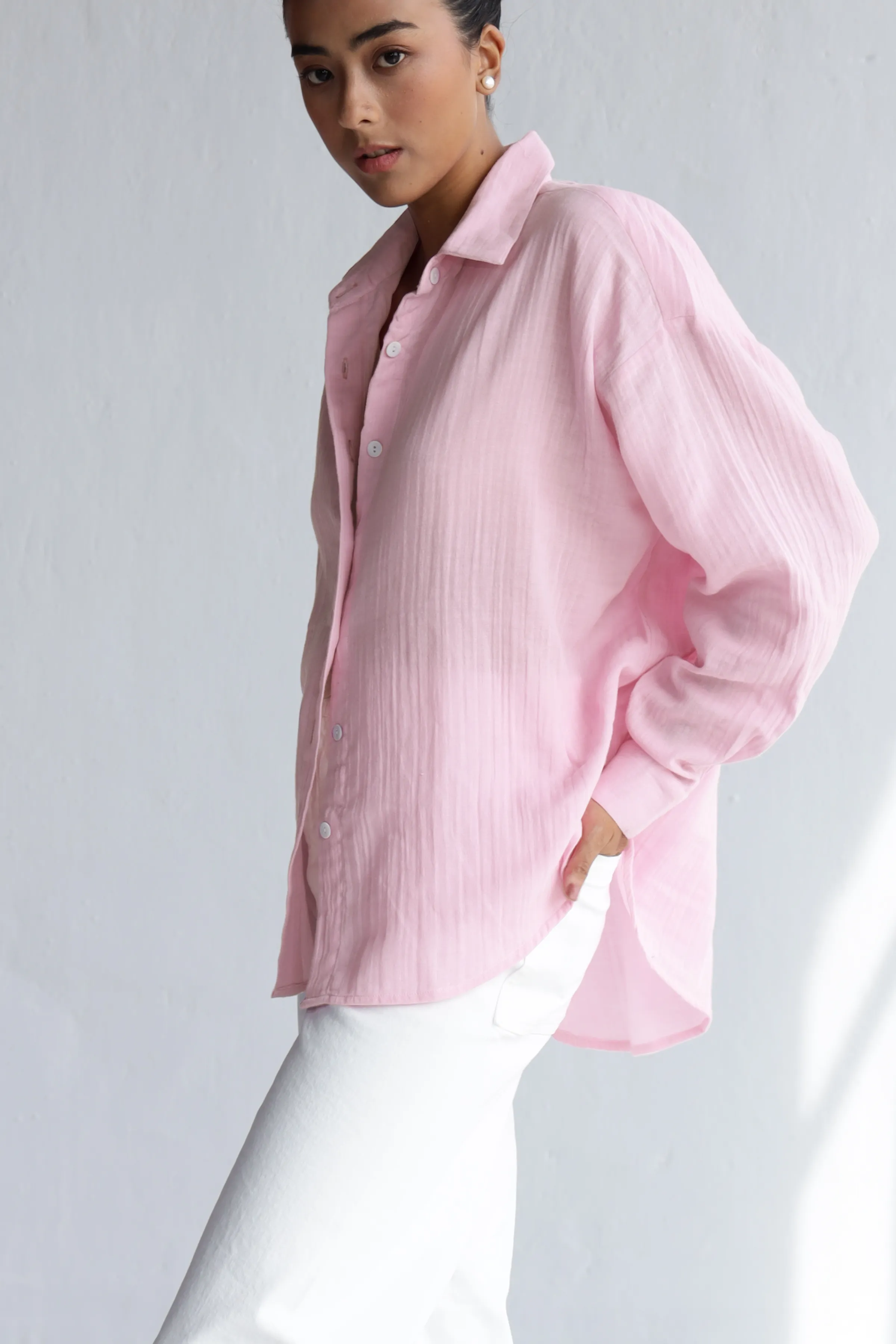 Martina Oversized Shirt : Soft Pink