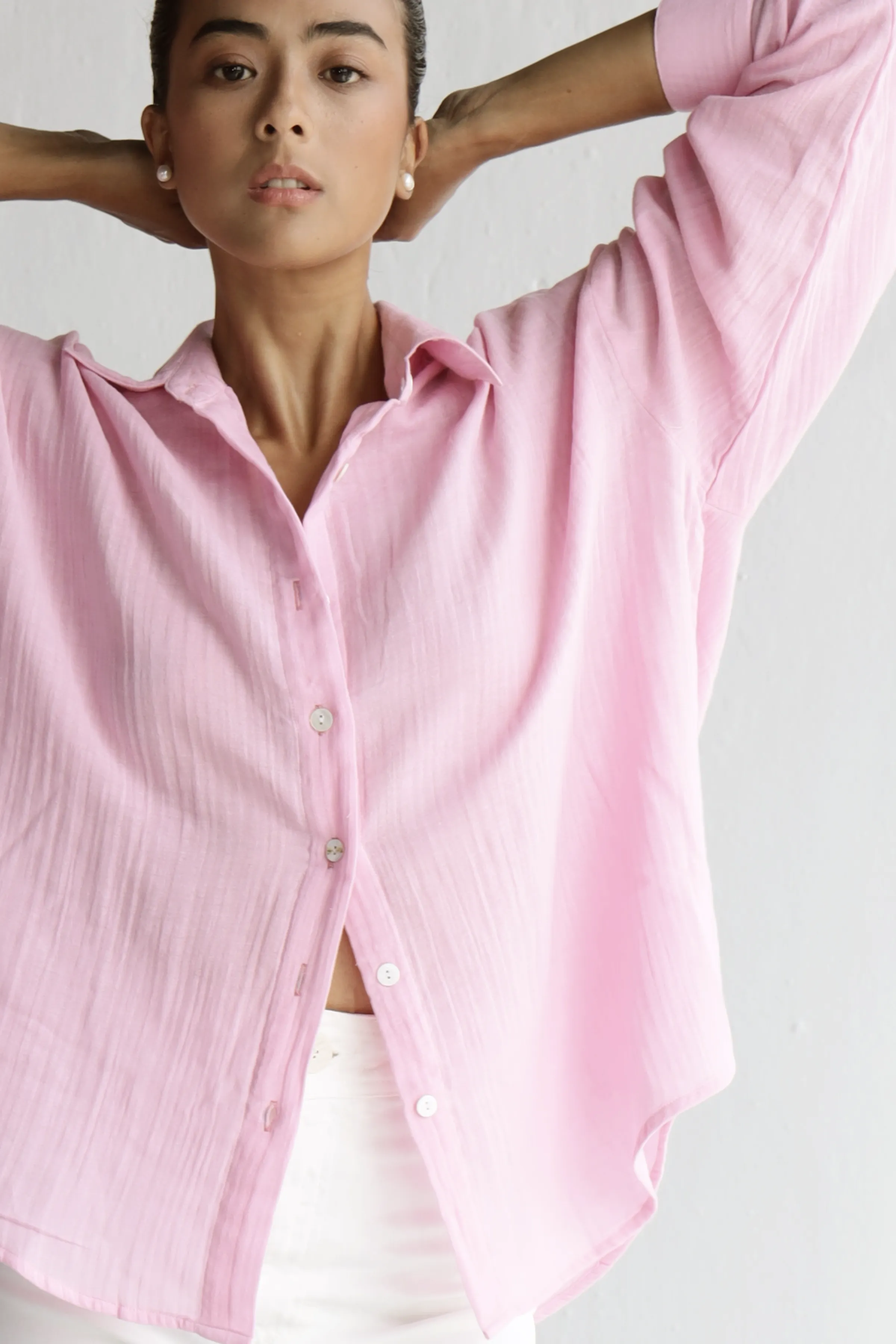 Martina Oversized Shirt : Soft Pink