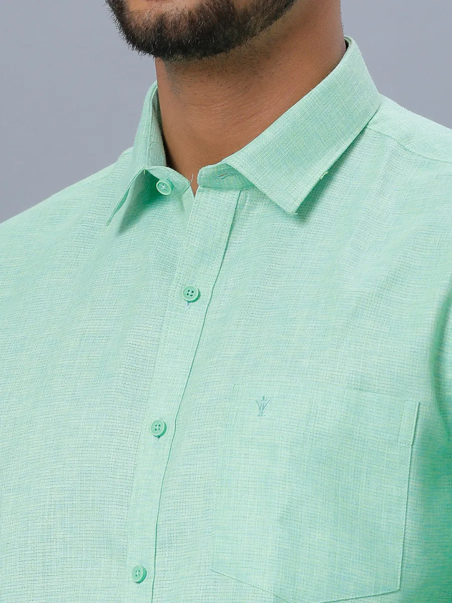 Men Cotton Blend Full Sleeves Shirt Pista Green T25 TA3