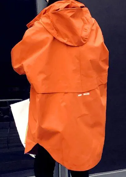 New orange duck down coat plus size womens parka hooded zippered Elegant coats