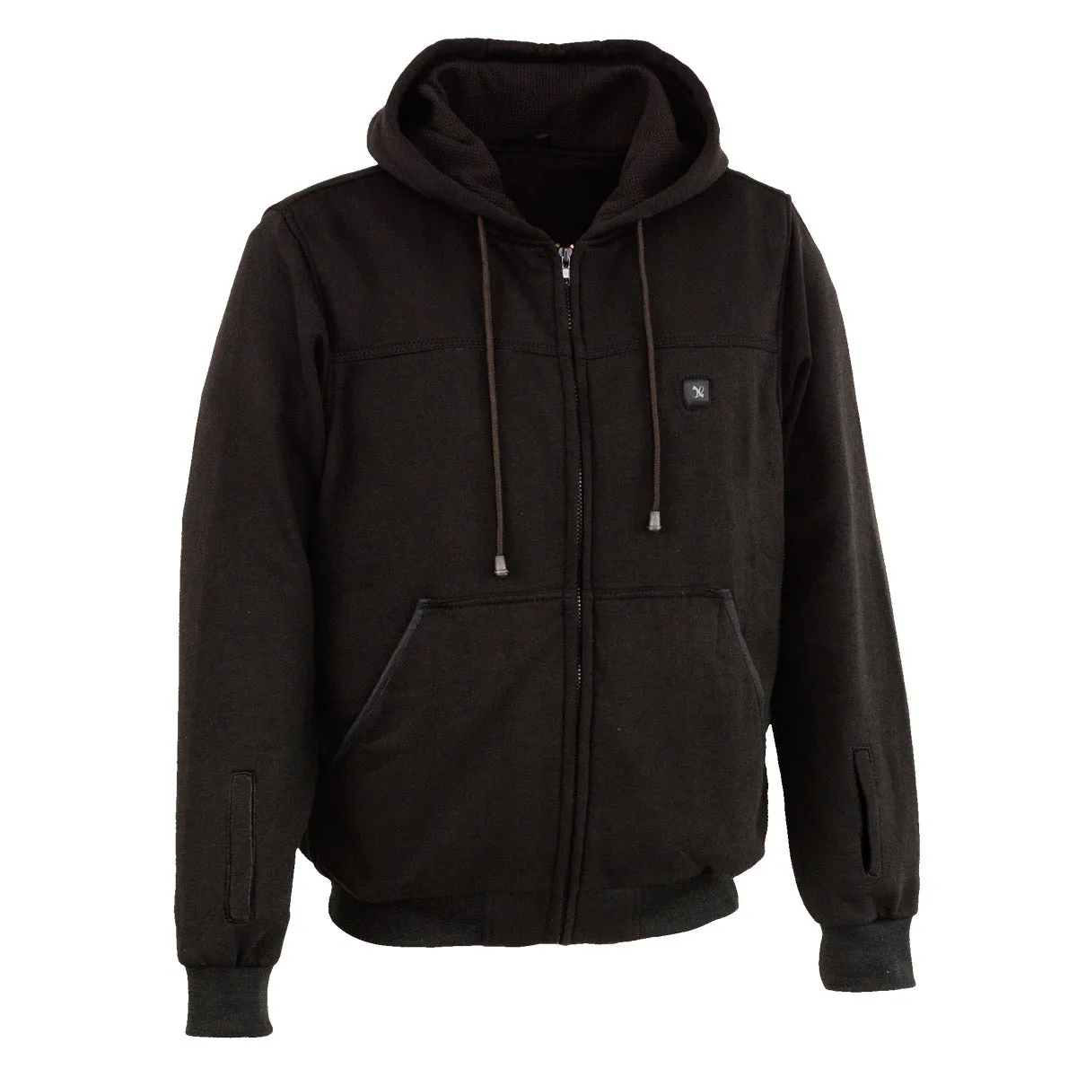 Nexgen Heat MPM1717DUAL Technology Men's “Fiery’’ Heated Hoodie- Black Sweatshirt Jacket for Winter w/ Battery Pack