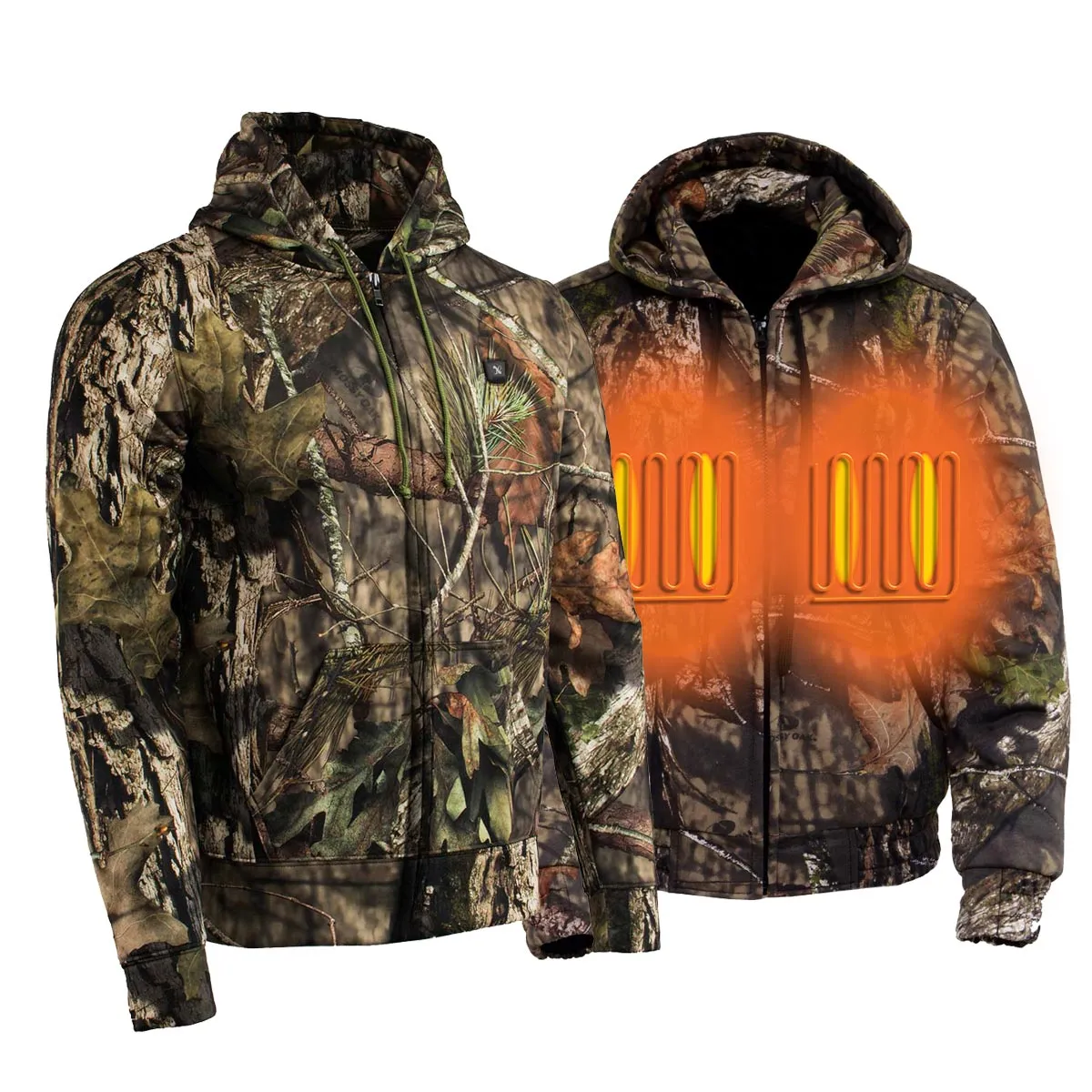 Nexgen Heat MPM1776SET Men's Camouflaged Heated Zipper Hoodies -