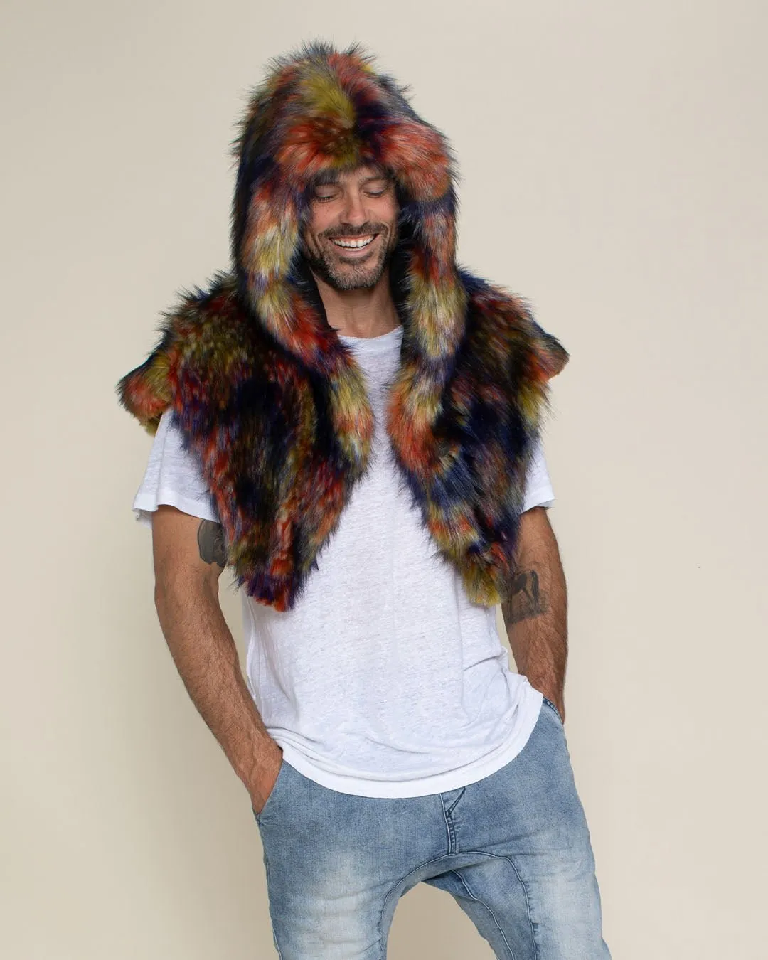 Parrot Collector Edition Hooded Faux Fur Shawl | Men's