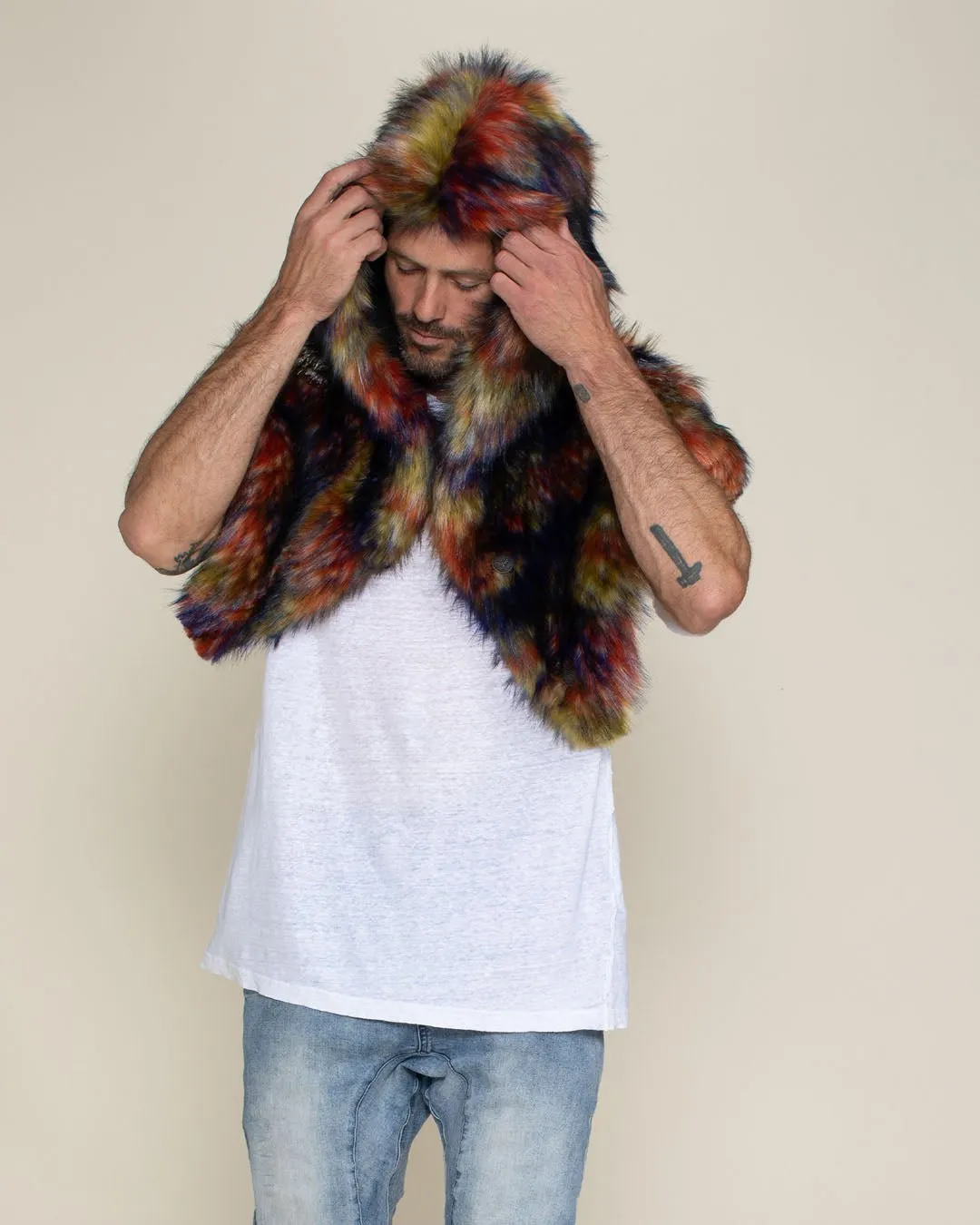 Parrot Collector Edition Hooded Faux Fur Shawl | Men's