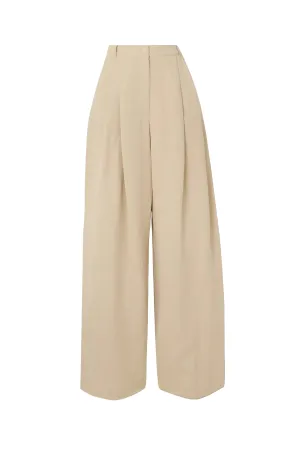 Piper Pleated Crepe Wide-Leg Pants