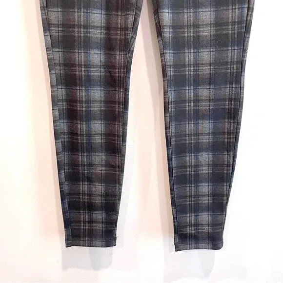 Plaid Pull On Skinny Pants