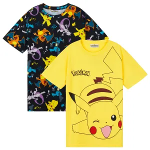 Pokemon Boys Crew Neck T-Shirts, Soft Breathable Material Pack of 2 - Boys Gifts