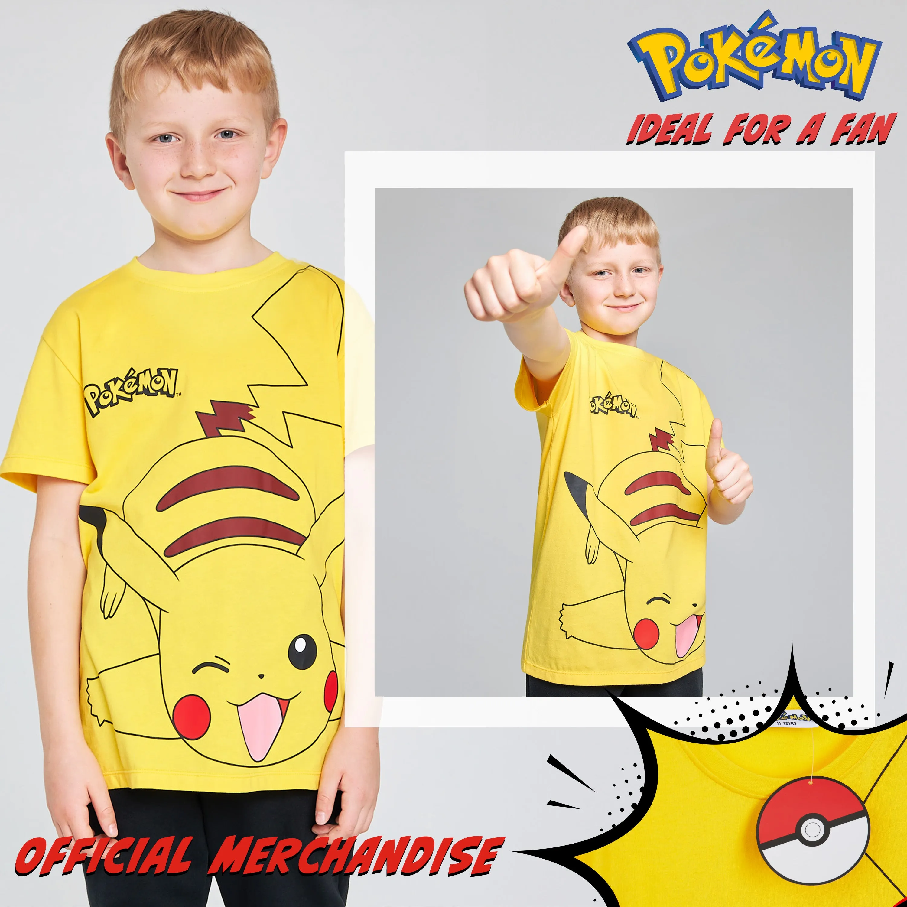 Pokemon Boys Crew Neck T-Shirts, Soft Breathable Material Pack of 2 - Boys Gifts