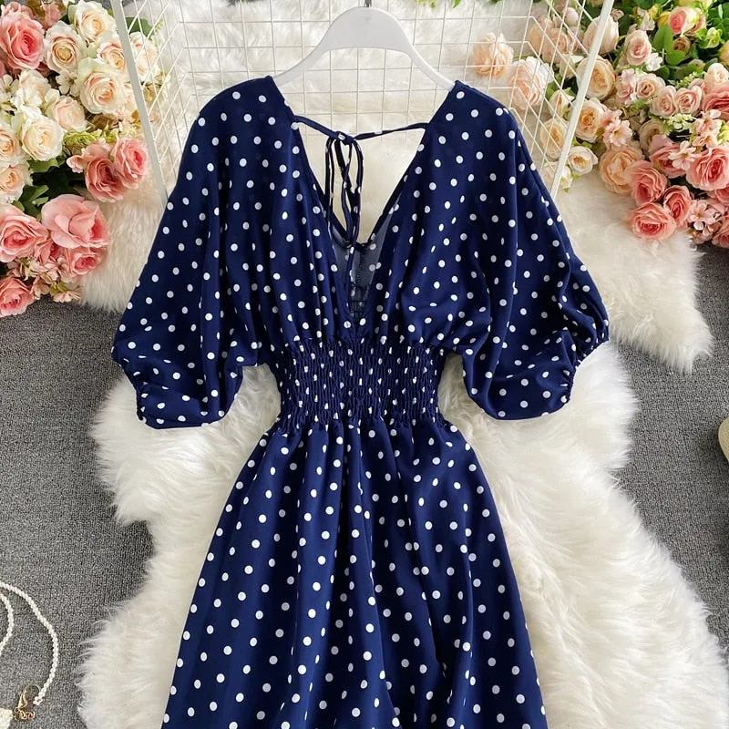 Polka Dot Print Jumpsuit - multiple colors