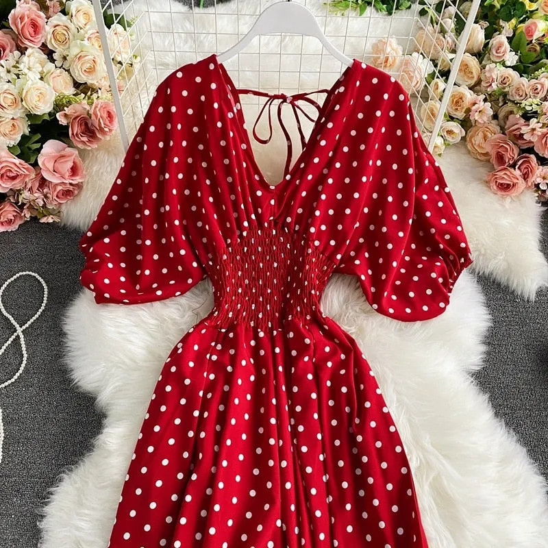 Polka Dot Print Jumpsuit - multiple colors