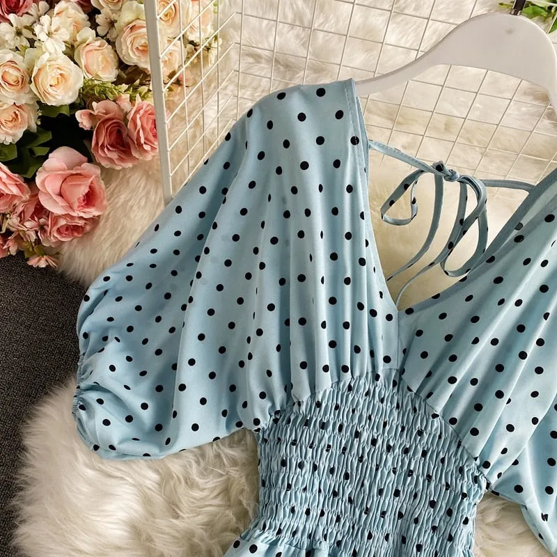 Polka Dot Print Jumpsuit - multiple colors