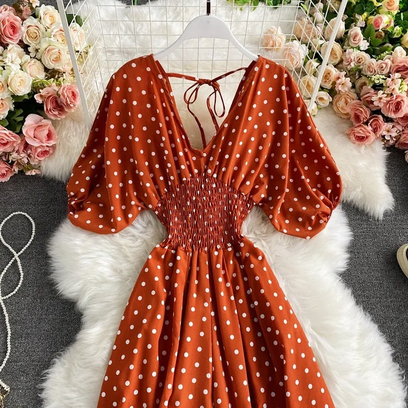 Polka Dot Print Jumpsuit - multiple colors