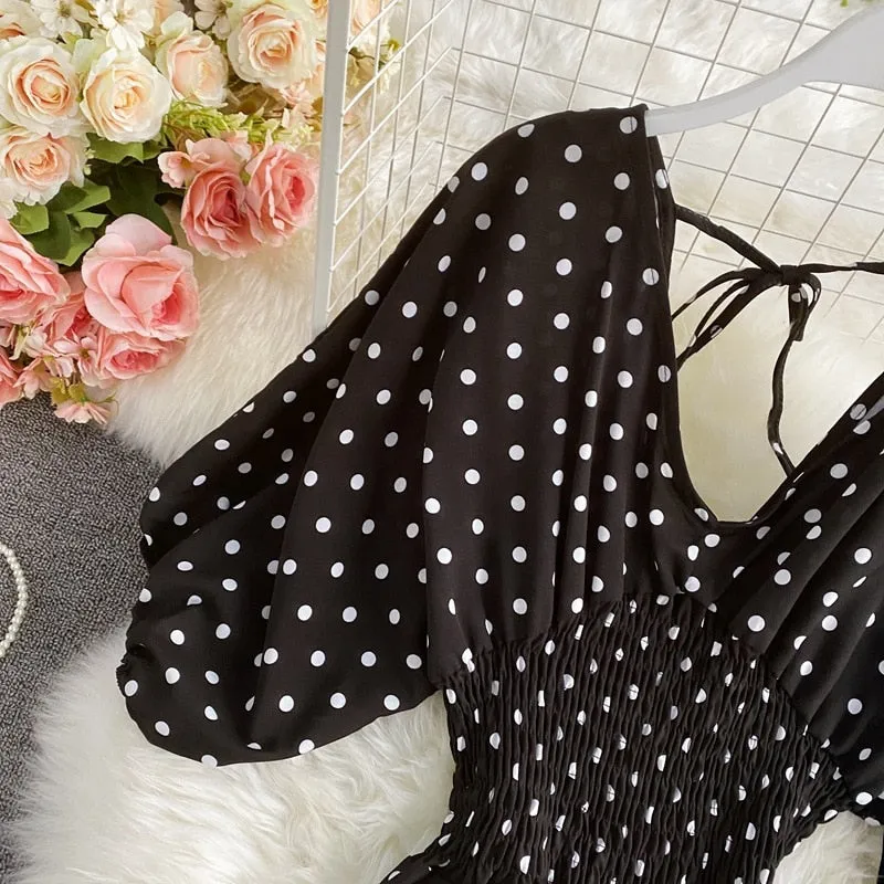 Polka Dot Print Jumpsuit - multiple colors