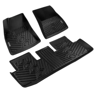 Season Guard 3D Floor Mat Liner, Tesla Model 3 2017-2019 Front and Rear Seat 3pc