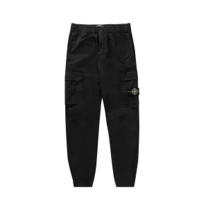 STONE ISLAND CUFF CARGO PANT BLACK