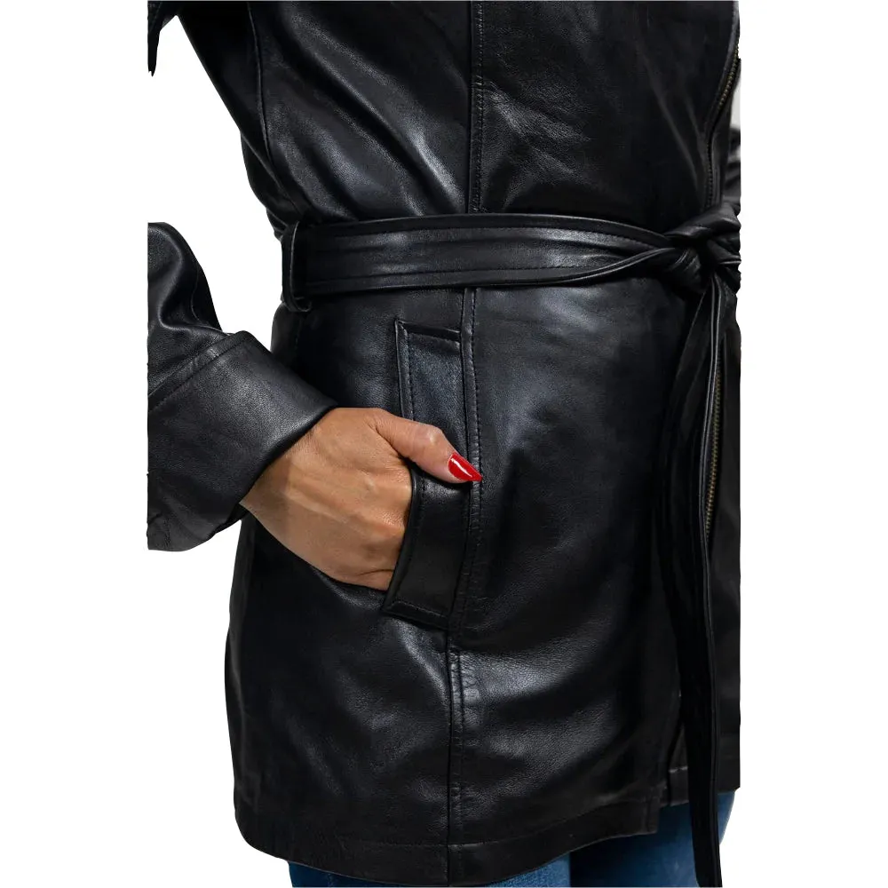 Traci Womens Leather Jacket Black