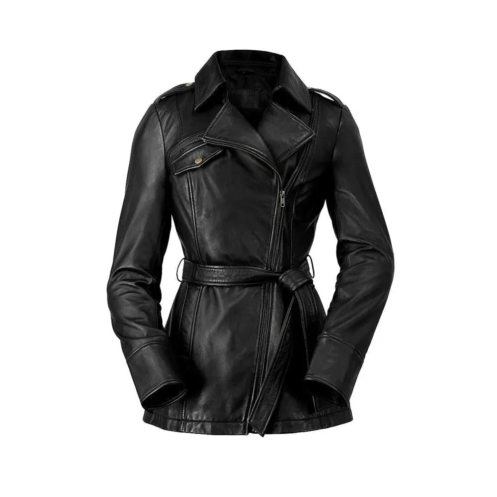 Traci Womens Leather Jacket Black