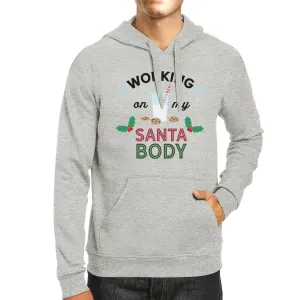 Working On My Santa Body Grey Hoodie